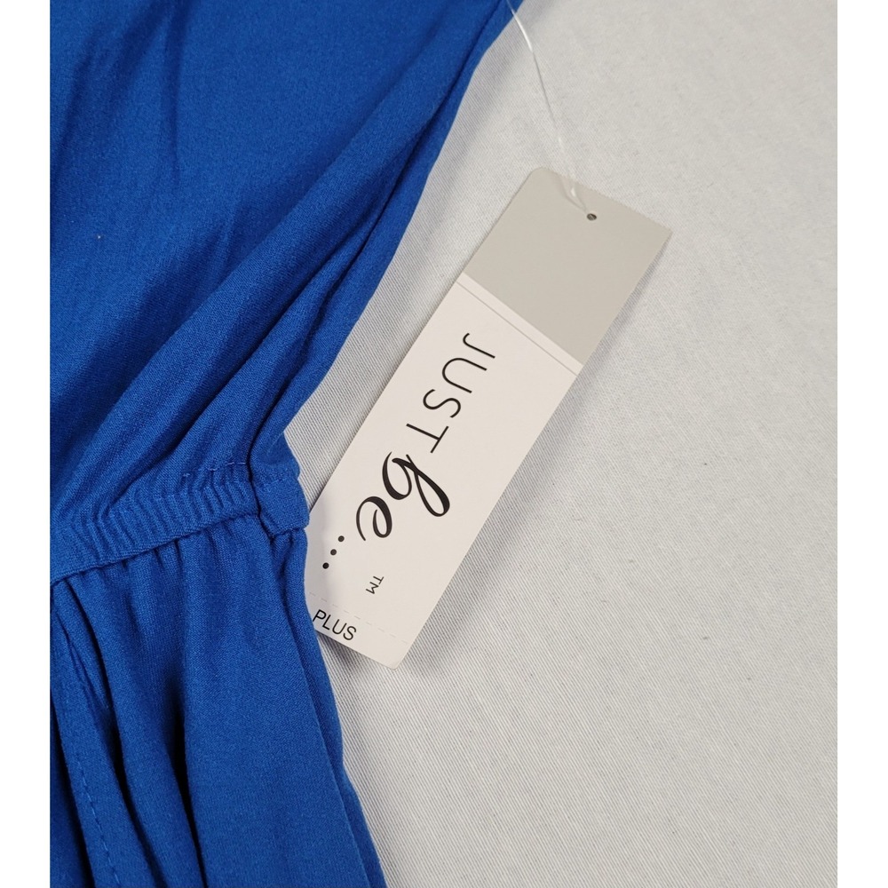 Just Be Women's Plus Size Dolman Blue Sleeveless Shorts Romper NWT Size 1X - Picture 2 of 7